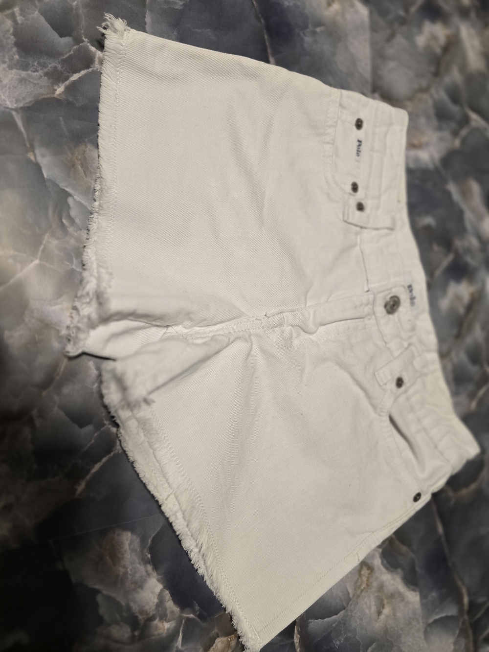 Girl's Polo Ralph Lauren White Denim Cutoff Shorts - Picture 2 of 6